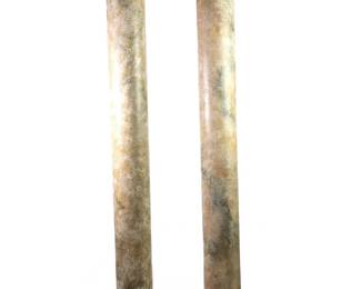 Pair 6ft Tall Beige Plaster Corinthian Columns