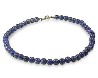 Vintage Lapis Lazuli Single Strand Beaded Necklace