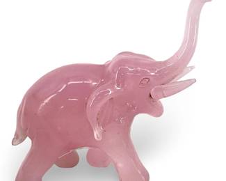 Rose Quartz Elephant Sculpture