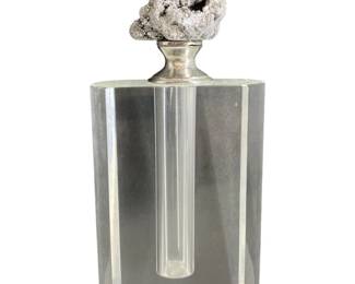 Crystal Perfume Bottle With Pyrite Topper