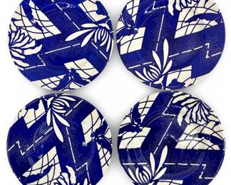 4pc Tiffany Butterfly Porcelain Salad Plates