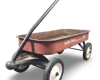 Vintage Radio Flyer 9A Red Metal Wagon