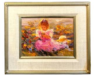 Signed Diane Leonard “Summer Flowers" Oil