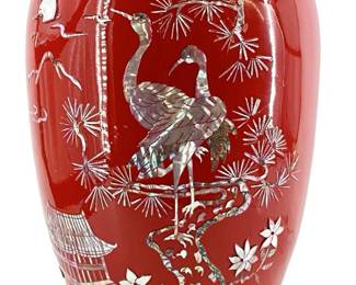 Mother of Pearl Lacquered Bamboo Ware Vase