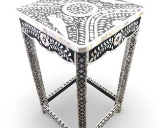 Mother of Pearl Inlay Parrot Motif Side Table