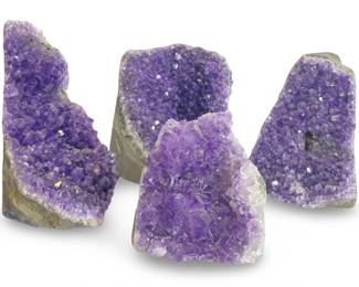 Lot (4) Natural Amethyst Cluster Geode