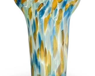 Murano Art Glass Ruffled Edge Vase