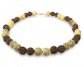 Qing 14KtClasp Hedaio/ Bone Bead Necklace