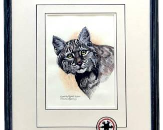 Signed Sandra Haynes “Bobcat" Fine Print