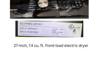 Samsung 27-inch, 7.4 cu. ft. front-load electric dryer - $900.00 for pair