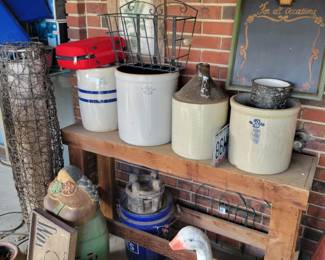 Prim Table Crocks Jugs