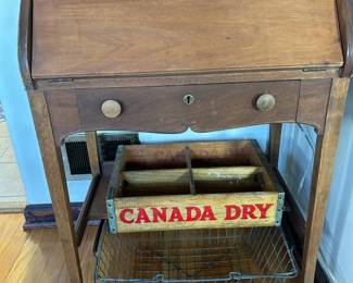 Wooden Drop Front Writing Desk