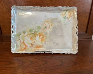 Royal Bayreuth Bavaria hand-painted porcelain vanity trinket tray