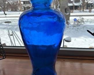 Vintage Large Cobalt Glass Vase
