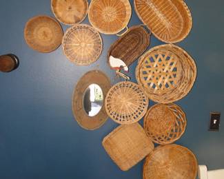 A cascade of wicker baskets