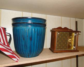 Planters and a radio