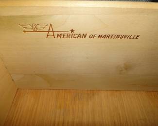 Go back about 125 pictures to those Mid Century Modern end tables, and this is what is stamped on the inside drawer