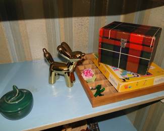 Vintage items for decorating and game playing