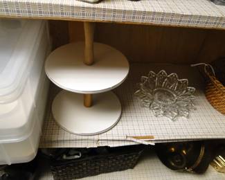 Two tiered spice holder, and a very nice glass dish