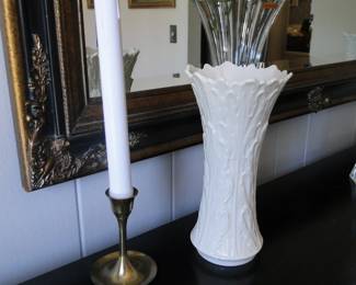 Flameless candle (we have a pair) and a nice white vase