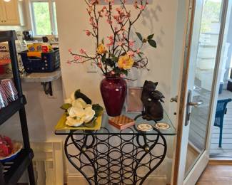 Glass top Wine rack table