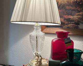 Blenko glass, crystal lamp