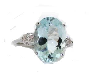 aquamarine and diamond ring and jewelry collection