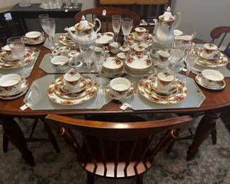 Solid Wood Dining Set with Leaf 