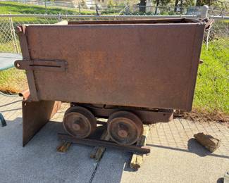 Authentic antique Joshua Hendy Gold Mining Ore Cart