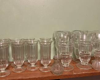 Antique soda fountain glass ware
