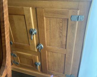 Antique oak ice chest, uncommon size