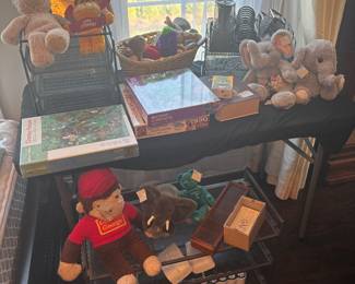 vintage stuffed toys garfield, curious George, and more