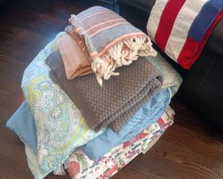 blankets and linens