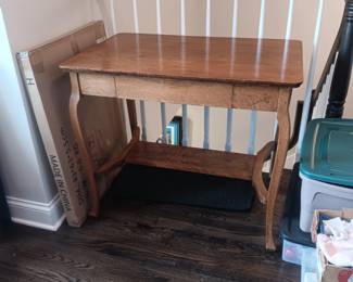 Antique oak library table