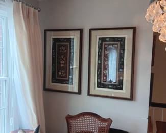 Silk embroidery framed