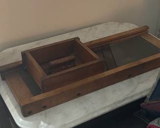 antique slicer Marble top parlor table antique