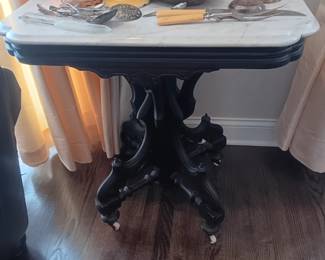 Victorian marble top lamp table