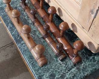 french faux bamboo wooden wall pegs