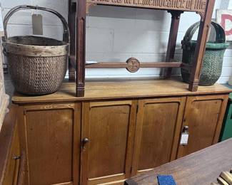 antique english golden oak sideboard