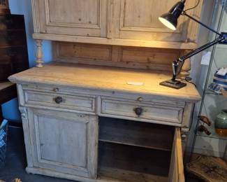 antique french pine housekeeper's cabinet, cupboard