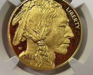 An amazingly rare $50 gold buffalo coin. It is in proof 70 ultra cameo and this is very rare.