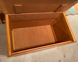 Wooden Storage Chest On Wheels