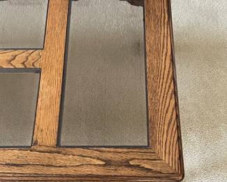 Wooden Coffee Table W/ Glass Top Inserts