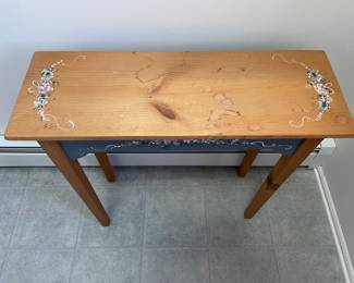 Hand Painted Entryway Table W/ Matching Hand Painted Mirror