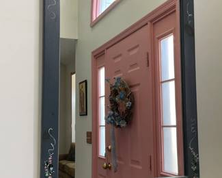 Hand Painted Entryway Table W/ Matching Hand Painted Mirror