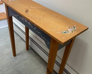 Hand Painted Entryway Table W/ Matching Hand Painted Mirror