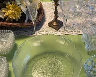 Assorted Crystal & Pressed Glass Items
