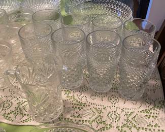 Assorted Crystal & Pressed Glass Items