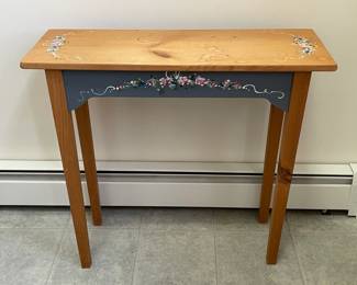 Hand Painted Entryway Table W/ Matching Hand Painted Mirror