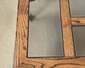 Wooden Coffee Table W/ Glass Top Inserts